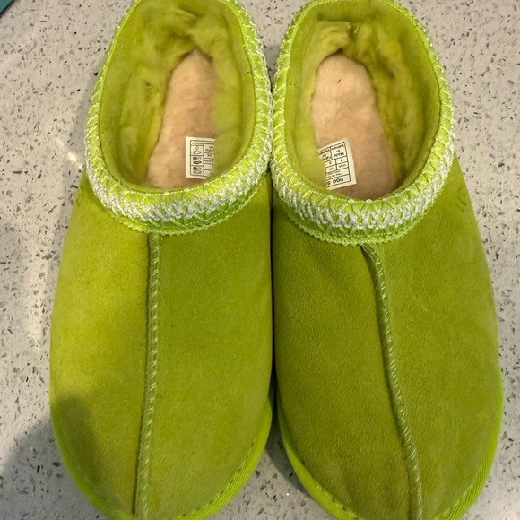 UGG Shoes - UGG Lime Green Shearling-Lined Slippers